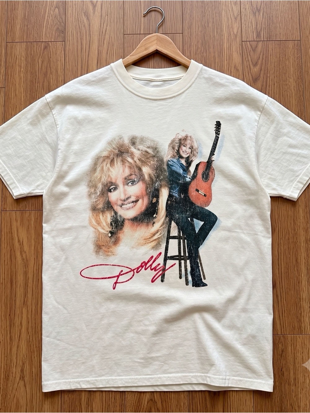 In Memory of Dolly Parton Bootleg Portrait Cream T-Shirt